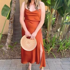 Rust Midi Dress